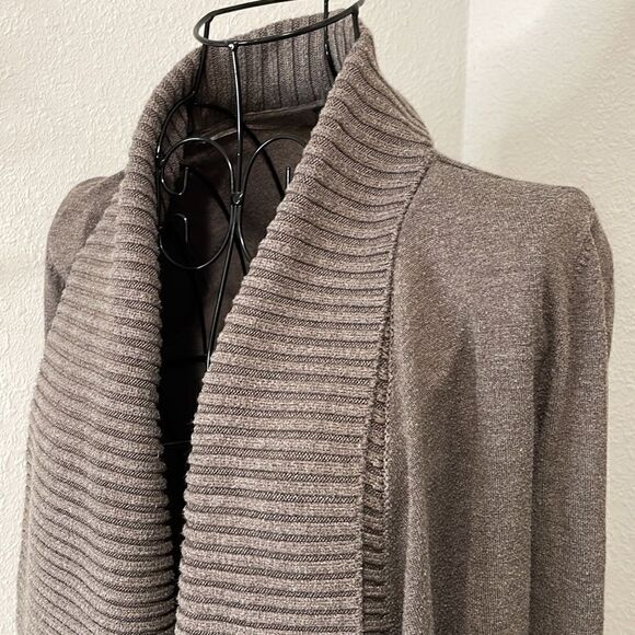 INC dark gray tan cardigan size XS - Picture 2 of 6
